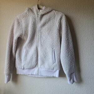 Athleta Girl Cozy White Kids Sherpa Jacket Size L 12